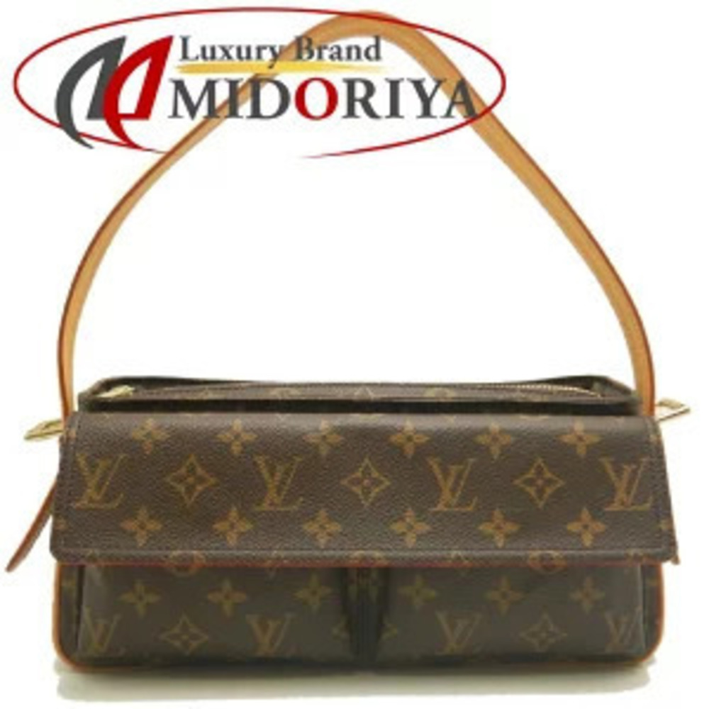 Louis Vuitton Monogram Vivacite Shoulder Bag Canvas Leather Brown